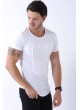 Kabartma Baskı Desen Beyaz T-Shirt