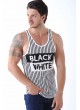 Black White Baskılı Beyaz Atlet