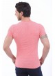 İnce Çizgili Pembe T-Shirt