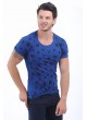 Siyah Desen Lacivert T-Shirt
