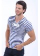 Mavi Çizgili Krem T-Shirt