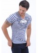 Mavi Çizgili Krem T-Shirt