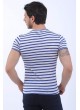 Mavi Çizgili Krem T-Shirt