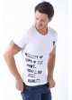 Apoletli Baskılı Beyaz T-Shirt