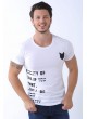 Apoletli Baskılı Beyaz T-Shirt