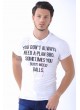 Yazı Baskılı Polo Yaka Beyaz T-Shirt