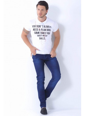 Yıkamalı Koyu Lacivert Denim