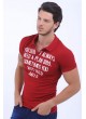 Yazı Baskı Polo Yaka Kırmızı T-Shirt