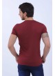 Cep Kabartma Desen Bordo T-Shirt
