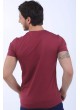 Apoletli Baskılı Bordo T-Shirt