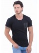 Fermuar Cepli Siyah T-Shirt