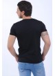 Cep Omuz Kabartma Siyah T-Shirt