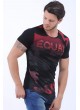 Kırmızı Kamuflaj Baskı Siyah T-Shirt