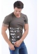 Apoletli Baskılı Haki T-Shirt