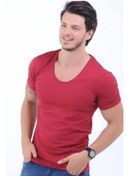 U Yaka Kırmızı T-Shirt