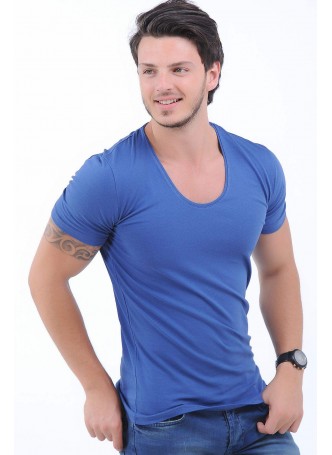 U Yaka Mavi T-Shirt