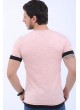 Etek Kol Siyah Detay Kırçıllı Pudra T-Shirt