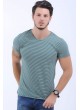 Beyaz Çizgili Yeşil T-Shirt