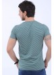 Beyaz Çizgili Yeşil T-Shirt