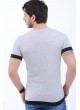 Etek Kol Siyah Detay Kırçıllı Gri T-Shirt