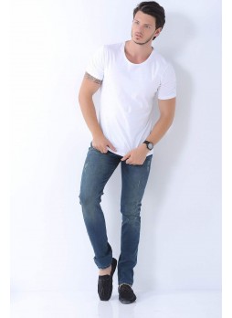 Taşlamalı Yıkama Açık Mavi Denim