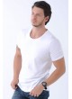 Geniş Yaka Beyaz T-Shirt