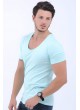 Geniş Yaka Nilyeşili T-Shirt