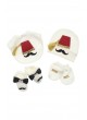 Erkek Bebek Fesli Bıyıklı 5 li Tulum Set 035-210206-028