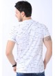 Çizgi Desenli Polo Yaka Beyaz T-Shirt