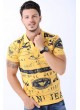 Lacivert Baskı Desen Polo Yaka Sarı T-Shirt