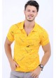 Desenli Polo Yaka Sarı T-Shirt