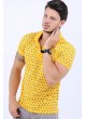 Damla Desenli Polo Yaka Sarı T-Shirt