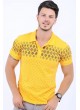 Kırmızı Desen Polo Yaka Sarı T-Shirt