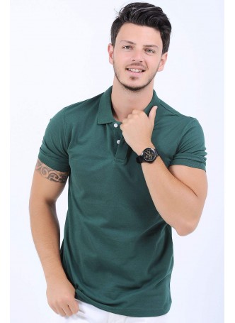 Polo Yaka Basic Haki T-Shirt