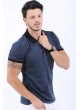 Siyah Noktalı Polo Yaka Füme T-Shirt