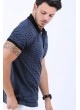 Siyah Noktalı Polo Yaka Füme T-Shirt