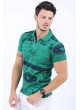 Lacivert Baskı Polo Yaka Yeşil T-Shirt