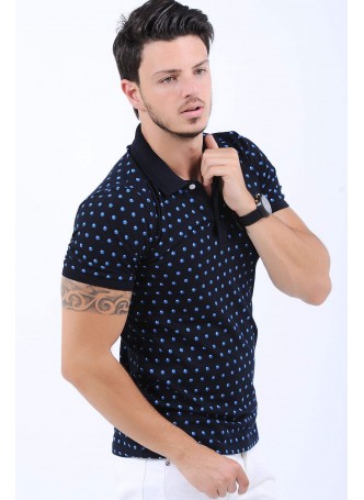 Damla Desen Polo Yaka Siyah T-Shirt