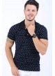 Damla Desen Polo Yaka Siyah T-Shirt
