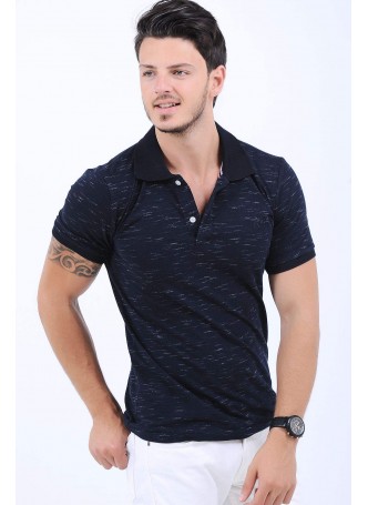 Kırçıllı Polo Yaka Siyah T-Shirt