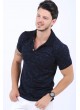 Kırçıllı Polo Yaka Siyah T-Shirt