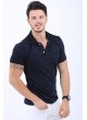 Kırçıllı Polo Yaka Siyah T-Shirt