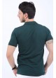 Püskürtme Desen Polo Yaka Haki T-Shirt