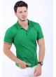 Desenli Polo Yaka Yeşil T-Shirt