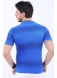 Siyah Desen Polo Yaka Mavi T-Shirt