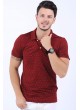 Damla Desen Polo Yaka Bordo T-Shirt