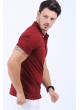 Damla Desen Polo Yaka Bordo T-Shirt