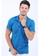 Polo Yaka Basic Mavi T-Shirt