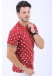 Puantiyelli Polo Yaka Kırmızı T-Shirt