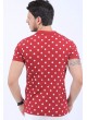 Puantiyelli Polo Yaka Kırmızı T-Shirt